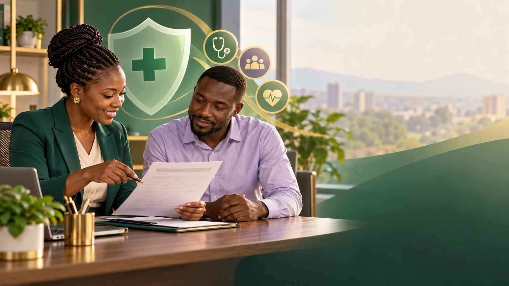 Zambian HR and payroll staff reviewing NHIMA health insurance contributions